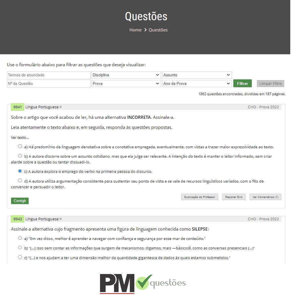 Concursos - PM Questões